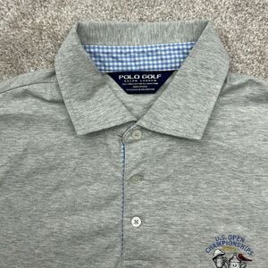 Polo Golf Ralph Lauren‎ Men's Large Gray Checkered Collar Polo Shirt Blue Pony